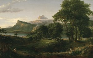 帝国の歩み。アルカディアンまたはパストラルの国家」1836年頃（油彩・キャンバス 作： Thomas Cole