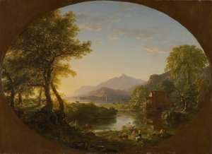 ミル、日没 作： Thomas Cole
