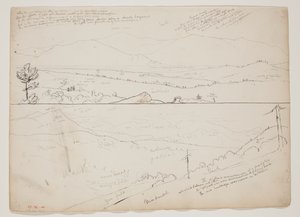 オシピー山脈方面の眺め；遠くの山々の眺め 作： Thomas Cole
