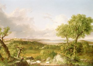 ボストンの眺め（キャンバスに油彩） 作： Thomas Cole