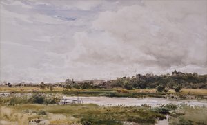 風景、前景の川