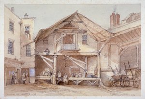 ブロッサムズ イン、ローレンス レーン、シティ オブ ロンドン、1854 年。 作： Thomas Colman Dibdin