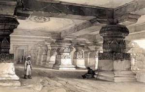 ランカの内部、エローラ、インド、1845年 作： Thomas Colman Dibdin