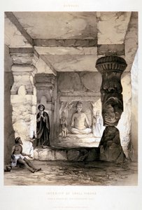 「カンナリ、小さなビハーラのインテリア」、インド、1845