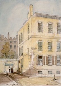 ロンバード ストリートの角を示すホワイトフライアーズのビュー、ロンドン市、1851 年。