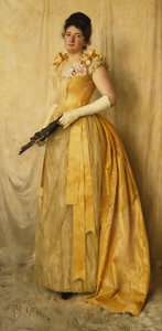 ゴールドの女性-夫人の肖像、1891年頃 作： Thomas Cooper Gotch