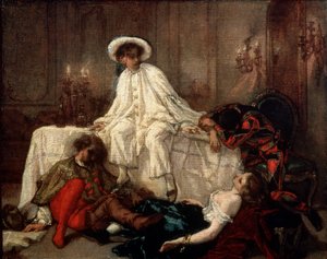 仮面舞踏会の後、1850年代。 作： Thomas Couture