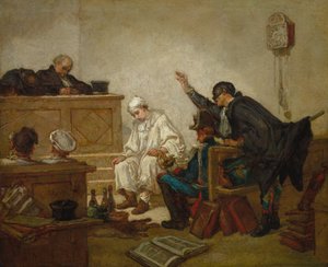 刑事法廷のピエロ》1864-70年頃（油彩、木製パネル） 作： Thomas Couture