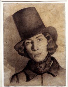 ジョージ・サンドの息子、モーリス・サンド（1823-1889）の肖像（21歳） - トーマス・クチュール（1815-1879）による年代不明のデッサン - このデッサンは長い間、母ジョージ・サンドのものと考えられていた（パリ・ロマンティック生活博物館）。