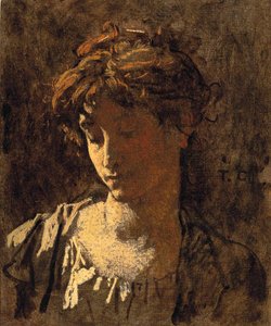 女性の肖像（キャンバスに油彩） 作： Thomas Couture
