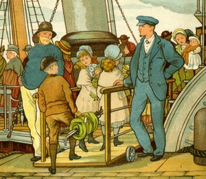 海峡を渡り、フェリーに乗り込む 作： Thomas Crane