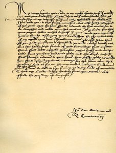 トーマスクランマーからフォードのトーマスクロムウェルへの手紙、1537年8月13日 作： Thomas Cranmer