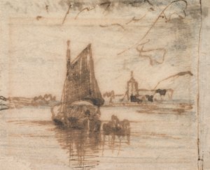 沈静化した帆船 作： Thomas Creswick