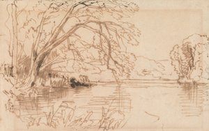 川に張り出した木 作： Thomas Creswick