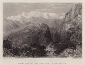 ヒマラヤ山脈のジュムノトリと円錐形（カラーリトグラフ 作： Thomas Creswick
