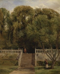 ダービーシャーのハドンホールのテラスで 作： Thomas Creswick