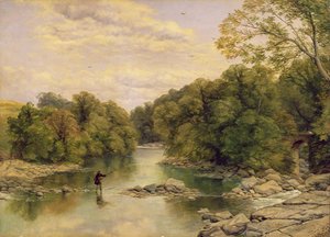 ヨークシャー、ロークビーのティーズ川、1860年頃（油彩・キャンバス） 作： Thomas Creswick
