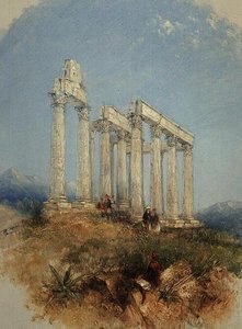 アテネのユピテル・オリンピウス神殿 作： Thomas Creswick