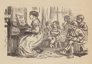 イングランドの家庭（カラー版画） 作： Thomas Dalziel