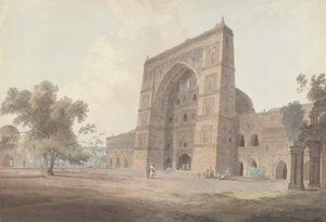 ジャミ モスクの正面玄関、ジャウンプール 作： Thomas Daniell