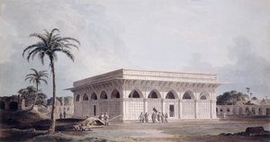 Chaunsath Khamba Nizamuddin、デリー、 作： Thomas Daniell