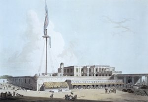 トーマスとウィリアム（1769-1837）ダニエル、1798年に彫刻された「セントジョージ要塞、東洋の風景：ヒンドゥースタンの24の景色」の版35、総督官邸 作： Thomas Daniell