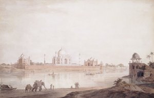 タージマハル、アグラ、ウッタルプラデーシュ州、1789年 作： Thomas Daniell