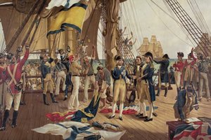 トラファルガーでのネルソンの最後の合図 作： Thomas Davidson