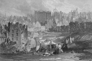 プリンセスストリートからのエジンバラ旧市街、1841 作： Thomas Dobbie