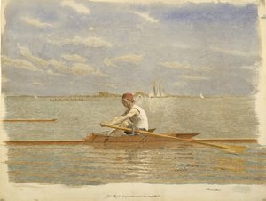 シングルスカルのジョン・ビグリン、カリフォルニア州。 1873年。 作： Thomas Eakins