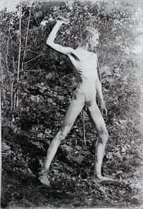投石器、c。 1883年。 作： Thomas Eakins