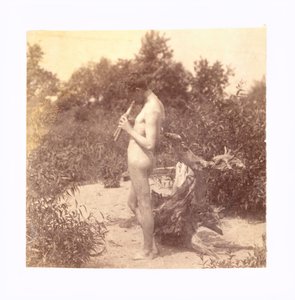 アルカディアのためのスタンディングパイパースタディ、c。 1883年。 作： Thomas Eakins