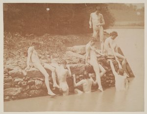 水泳のための習作、1883年。 作： Thomas Eakins