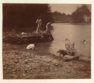 水泳のための習作、1883年。 作： Thomas Eakins