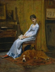 アーティストの妻と彼のセッター犬、ca。 1884-89。 作： Thomas Eakins