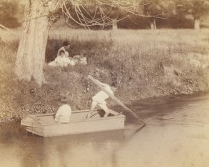 クリークで遊ぶ 2 人の少年、1883 年 7 月 4 日、1883 年。 作： Thomas Eakins