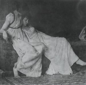 ギリシャの衣装を着た正体不明のモデル、c。 1883年。