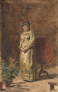 若い女の子、瞑想、1877年。 作： Thomas Eakins