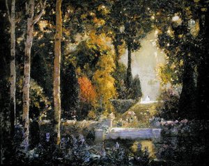 黄金の庭」（油彩・キャンバス） 作： Thomas Edwin Mostyn