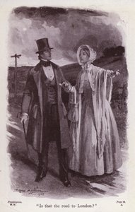 ウィルキー・コリンズ著「白衣の女」のイラスト（リトグラフ 作： Thomas Eyre Macklin