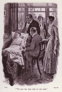 ウィルキー・コリンズ著「白衣の女」のイラスト（リトグラフ 作： Thomas Eyre Macklin