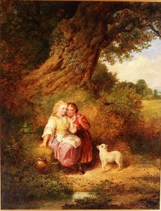 ペットの子羊 作： Thomas Faed