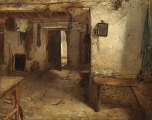 ウェストハイランドコテージインテリア 作： Thomas Faed