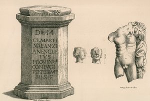 ローマの技巧のヘラクレス像の台座と断片 作： Thomas Fisher Hoxton