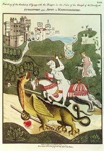 セントジョージとドラゴン、1804年、ウォリックシャー、ストラトフォードアポンエイボンの三位一体礼拝堂でのオリジナルの絵画の後