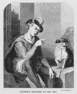 Launces Lecture to his Dog, Two Gentlemen of Verona (e.g. engraving) 作： Thomas Francis (after) Dicksee