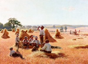 休憩する収穫機、1898 作： Thomas Frederick Mason Sheard