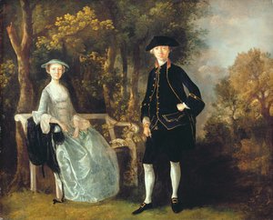 サフォークのHintleshamHallのLadyLloydと彼女の息子RichardSavage Lloyd、c.1745-46（キャンバスに油彩） 作： Thomas Gainsborough
