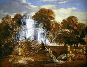 人物と牛のいる風景」（油彩・キャンバス） 作： Thomas Gainsborough