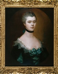 サセックス伯爵夫人の肖像、バストの長さ、黒いドレスの青いドレス 作： Thomas Gainsborough